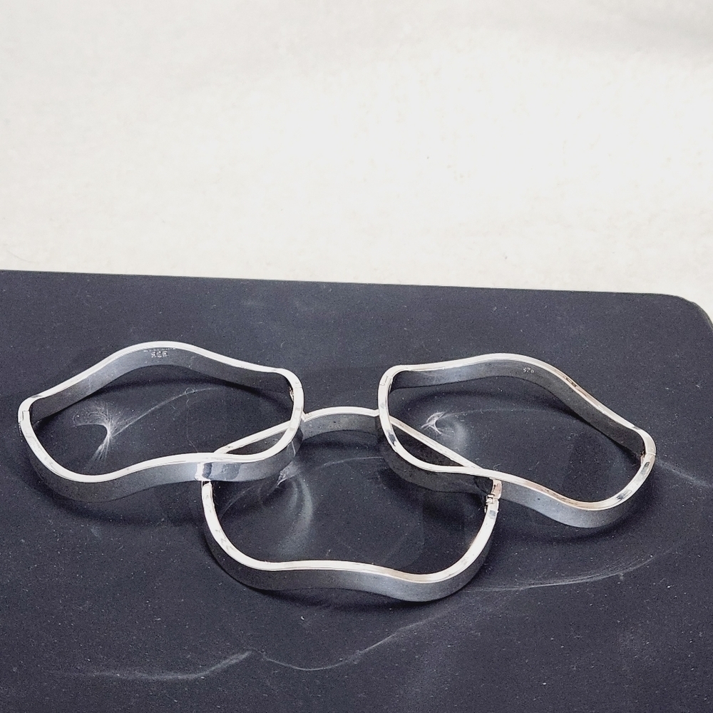 SOLID Sterling Silver Bracelets Set of 2